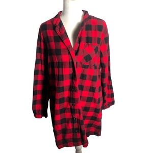 Eddie Bauer Buffalo plaid flannel button front might shirt Sz PS Petite